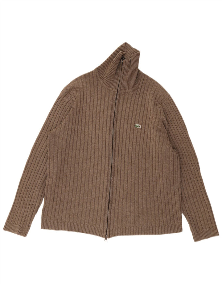 Lacoste muški kardigan pulover veličina 6 XL smeđa vunena