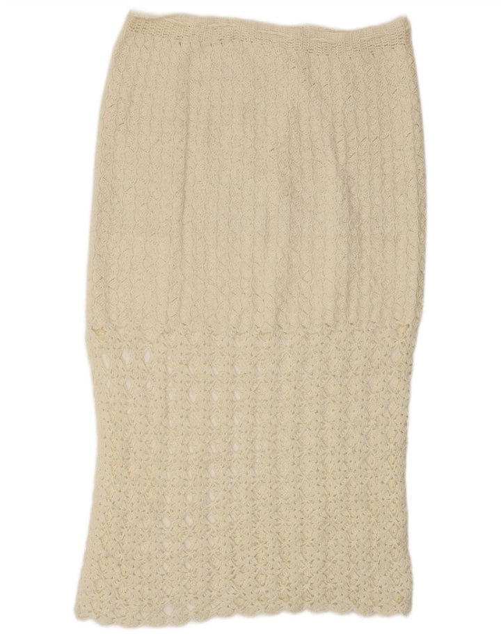 VINTAGE ženska heklana midi suknja W32 velika bijela