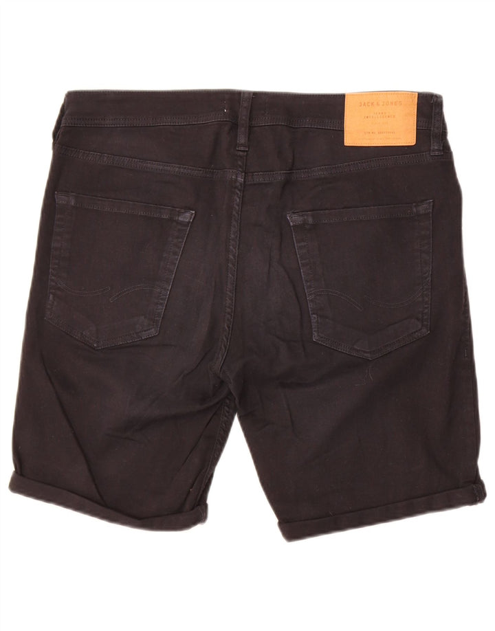 Jack & Jones muške kratke traper kratke hlače srednjeg kroja W32, crni pamuk