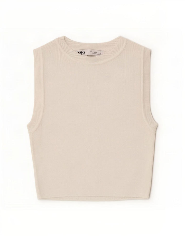 Zara ženski kratki prsluk UK 8 Small White