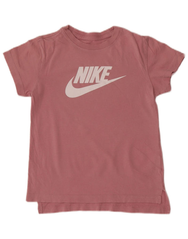 Nike Girls Graphic T-Shirt Top 10-11 Years Medium Pink Pamuk