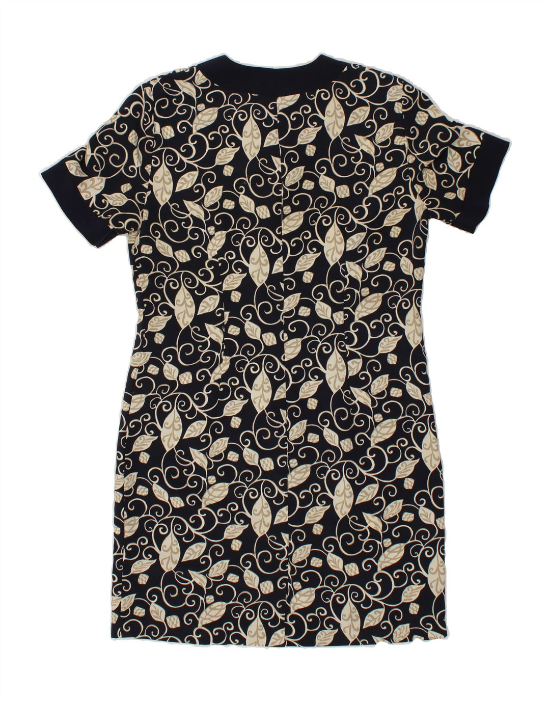 VINTAGE Womens Sheath Dress IT 46 Large Black Floral Polyester Vintage Vintage and Second-Hand Vintage from Messina Hembry 