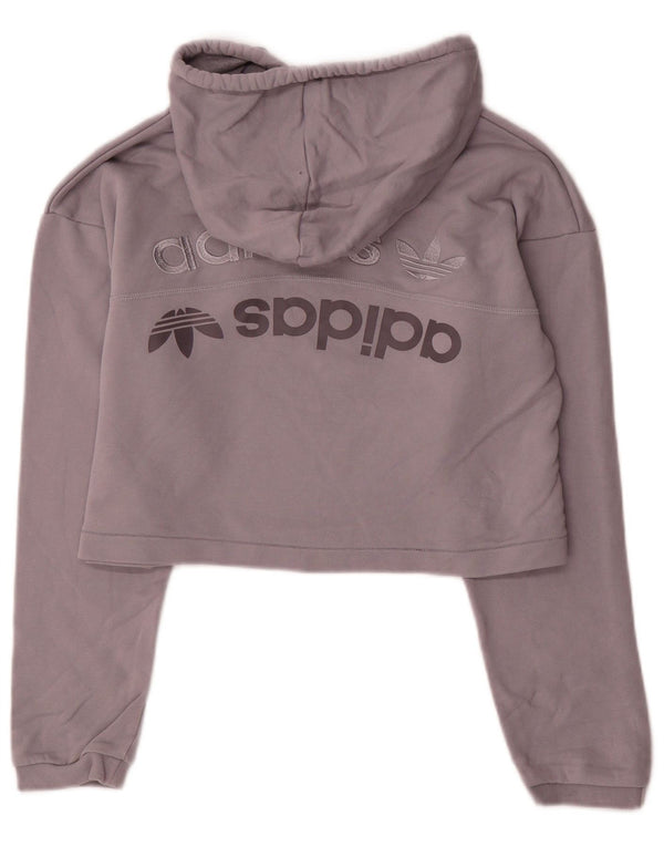 Adidas Ženska kratko majica s kapuljačom s kapuljačom UK 12 srednje ljubičasta pamuk