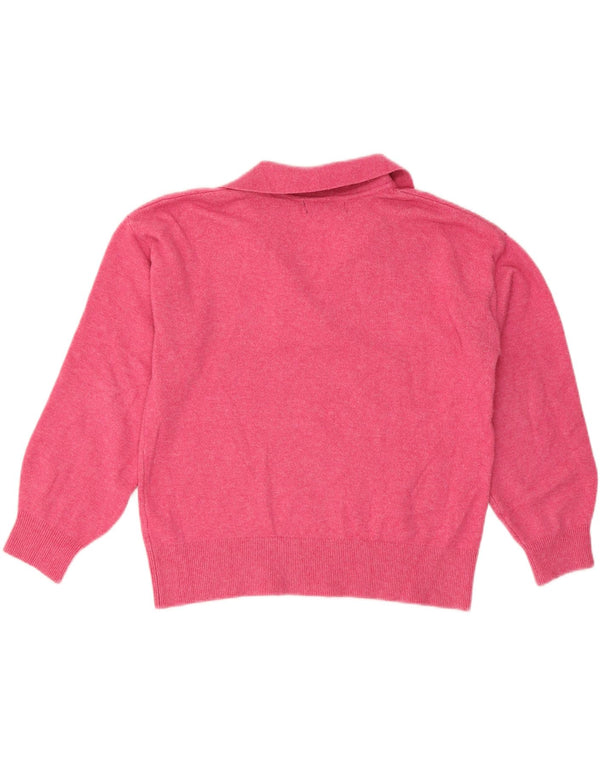 Marks & Spencer ženski pulover s velikim polo izrezom UK 10 Small Pink
