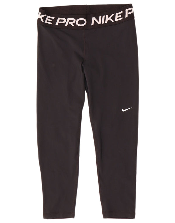Nike Ženske Dri Fit Graphic Capri Leggings UK 14 Srednje crni poliester