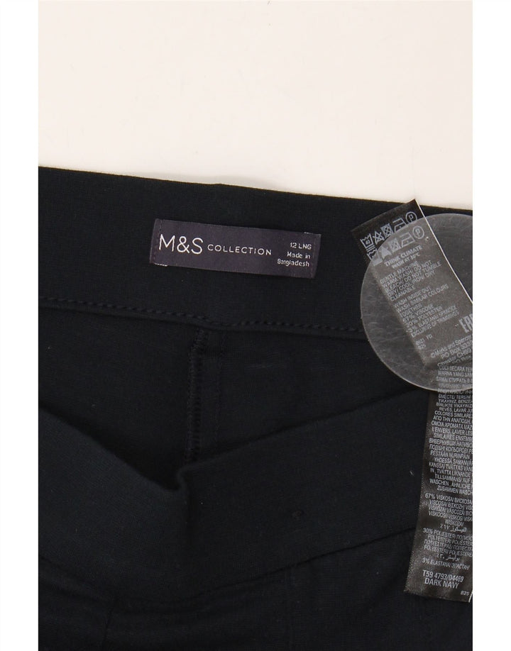 MARKS & SPENCER Womens Tracksuit Trousers UK 12 Medium  Navy Blue Viscose Vintage Marks & Spencer and Second-Hand Marks & Spencer from Messina Hembry 