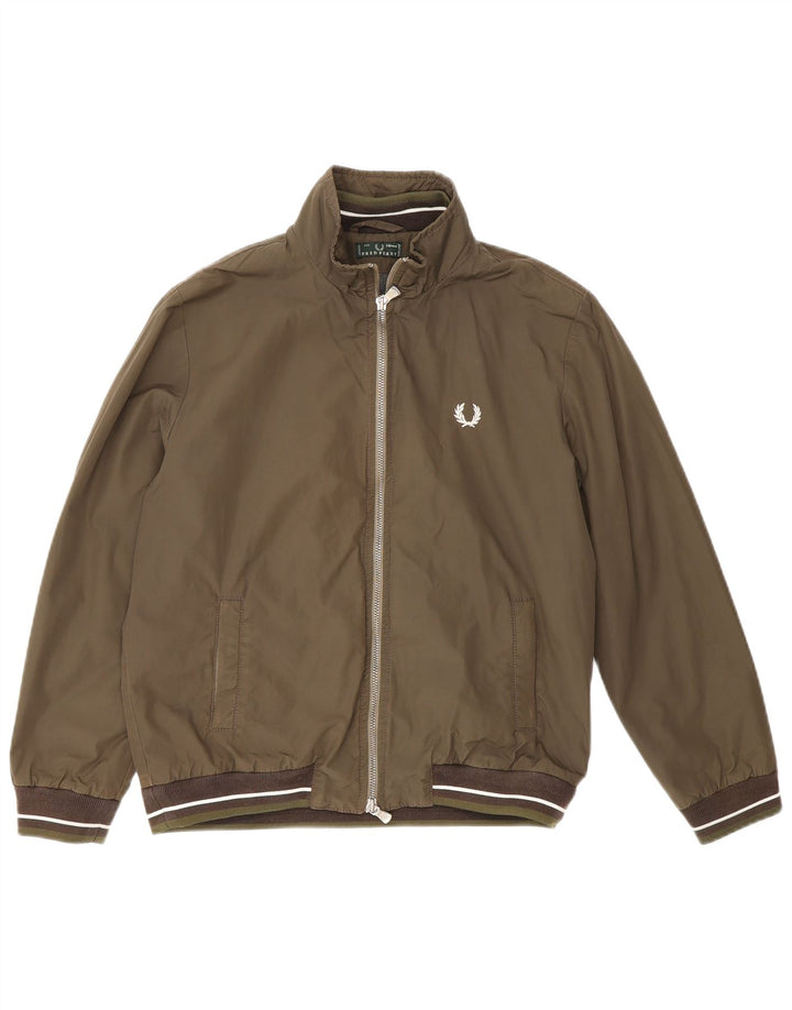Bomber jakna Fred Perry za dječake 9-10 godina, kaki pamuk