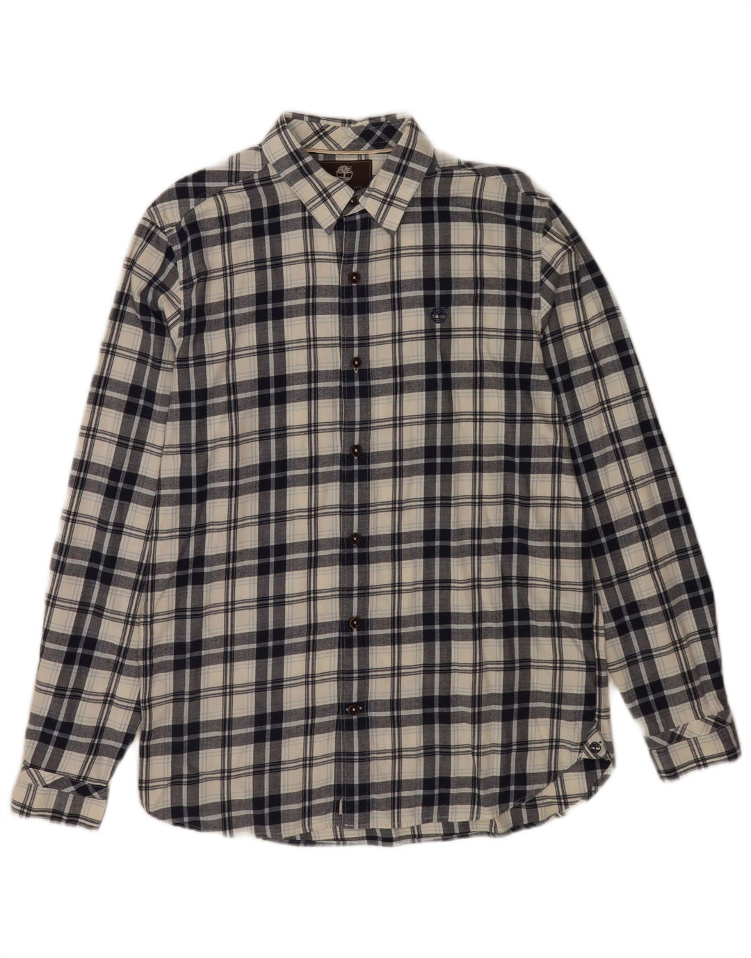 Timberland muška flanelska košulja standardnog kroja, srednje plavi karirani pamuk