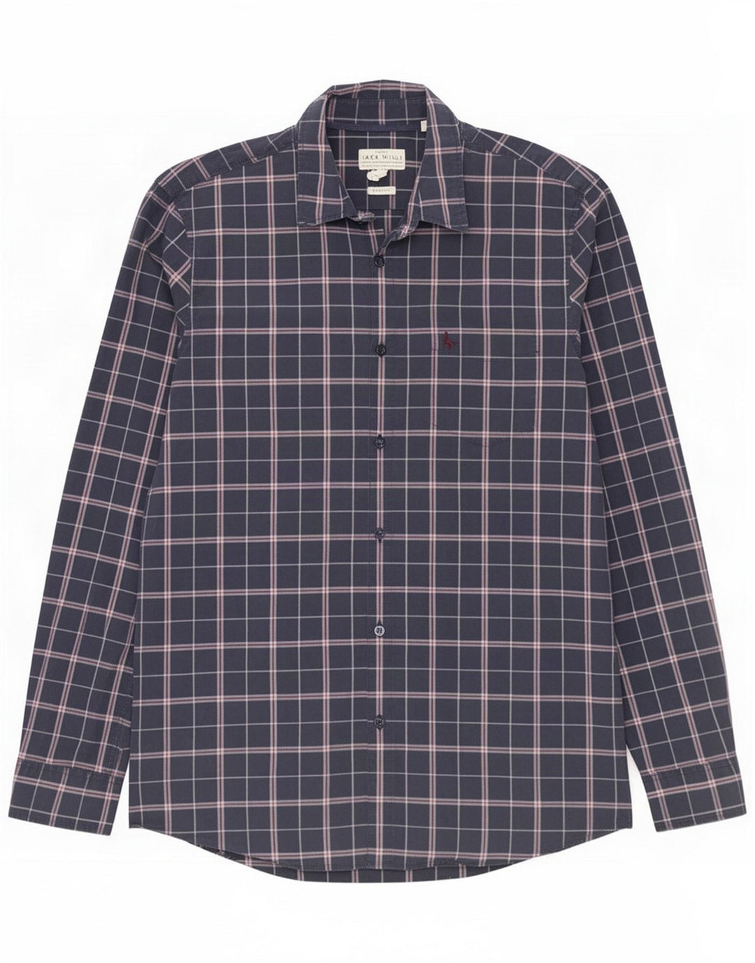 Jack Wills muška košulja srednje tamnoplava pamuk