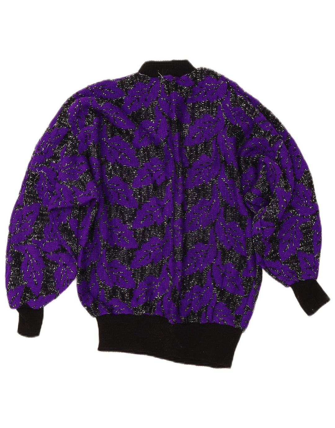 VINTAGE ženski džemper s kornjačičastim ovratnikom UK 8 Mali blok ljubičaste boje