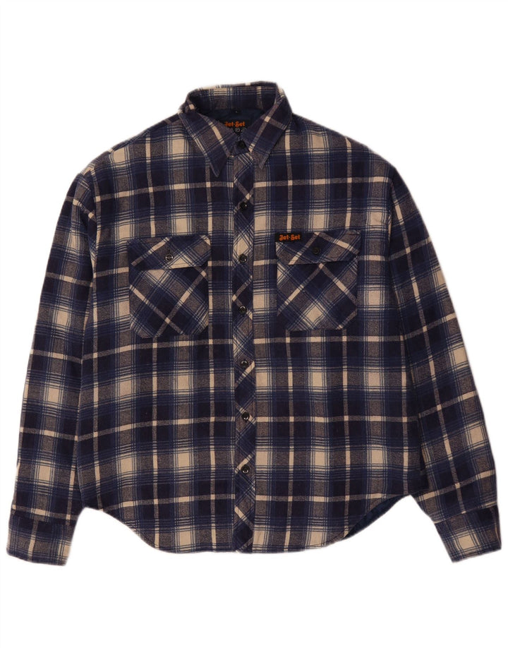 JET SET Muška majica od flanela Lumberjack, veliki plavi karirani poliester