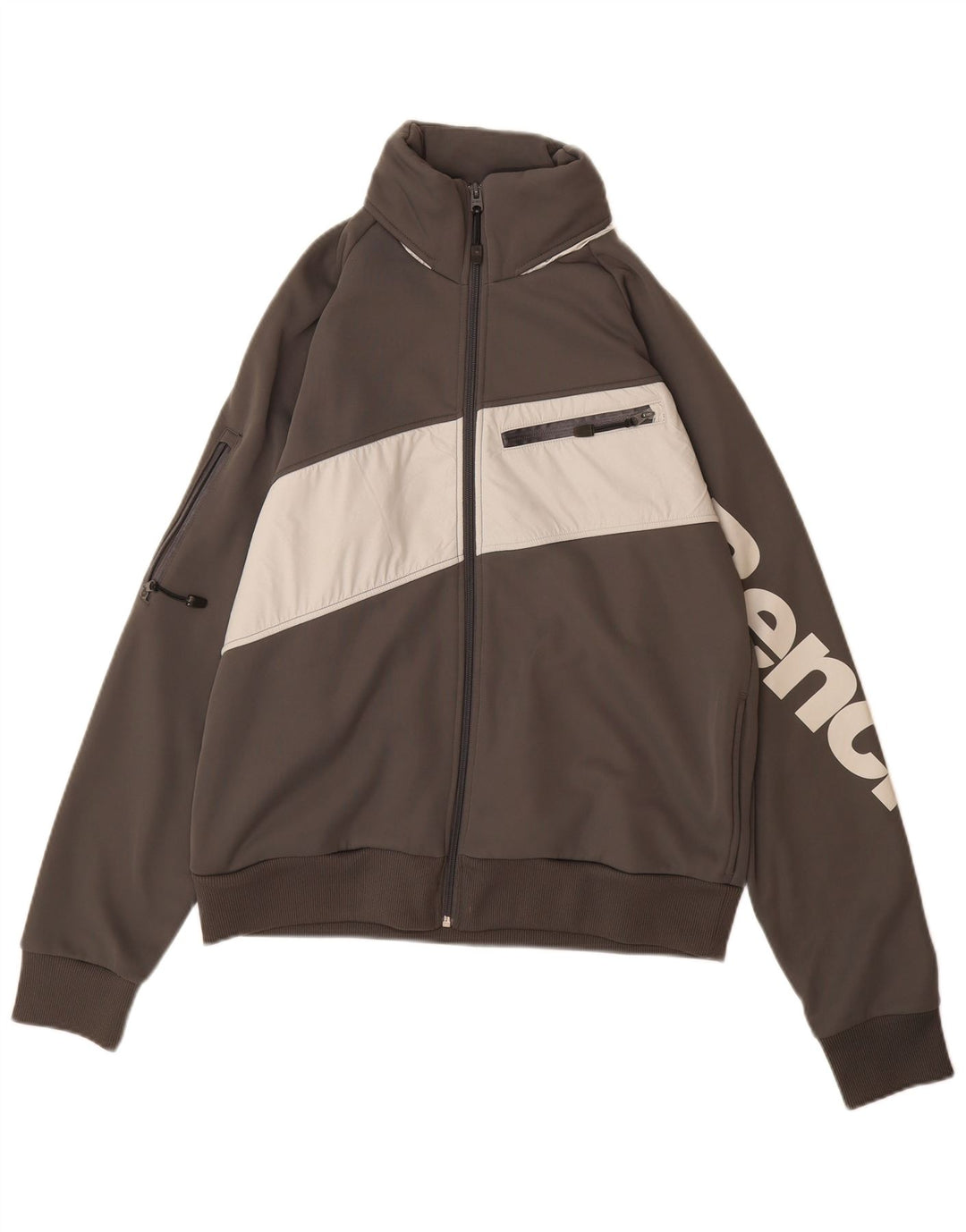 BENCH Muška gornja jakna trenirke s grafičkim motivima, veliki sivi poliester