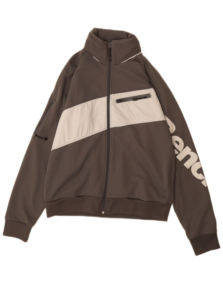 BENCH Muška gornja jakna trenirke s grafičkim motivima, veliki sivi poliester