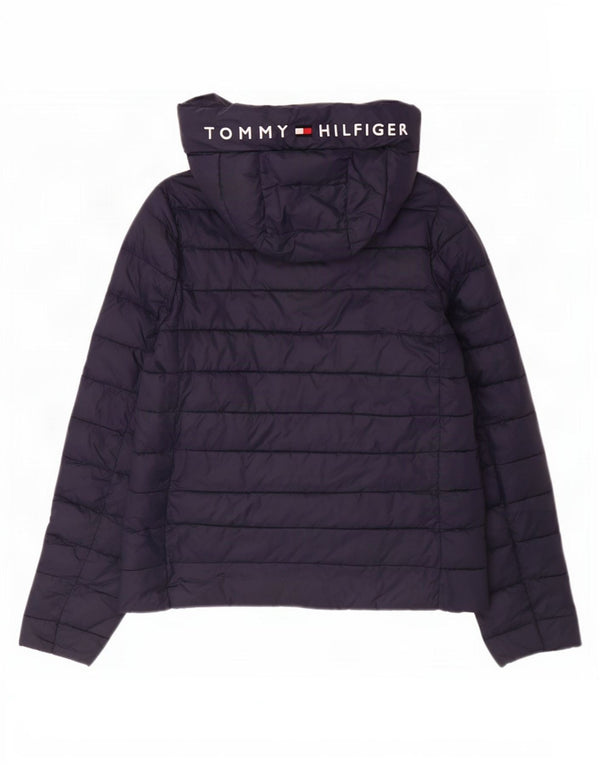 Tommy Hilfiger Ženska podstavljena jakna s kapuljačom s grafičkim motivima UK 14 srednje tamnoplava