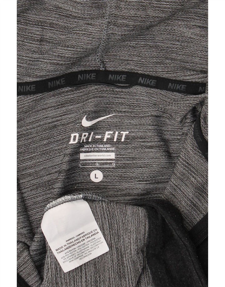 Nike muški Dri Fit Zip pulover s kapuljačom veliki sivi rajon