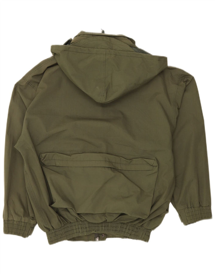 VINTAGE muška pomoćna jakna s kapuljačom UK 38, srednji kaki poliester