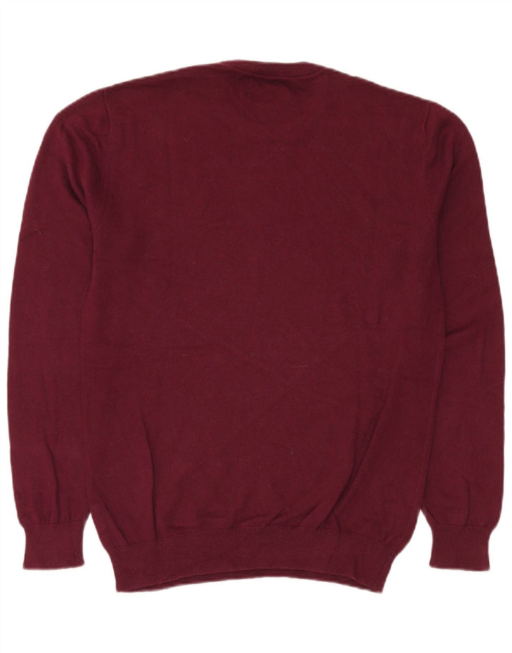 Jack Wills, muški džemper s okruglim izrezom, mali kestenjasti pamuk