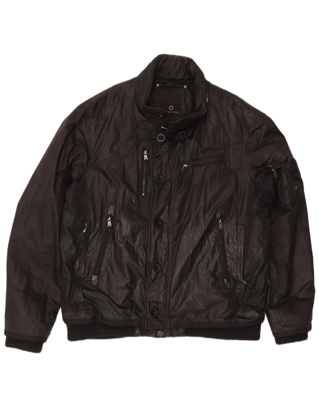 Muška bomber jakna s kapuljačom Milestone UK 44 2XL crni poliester