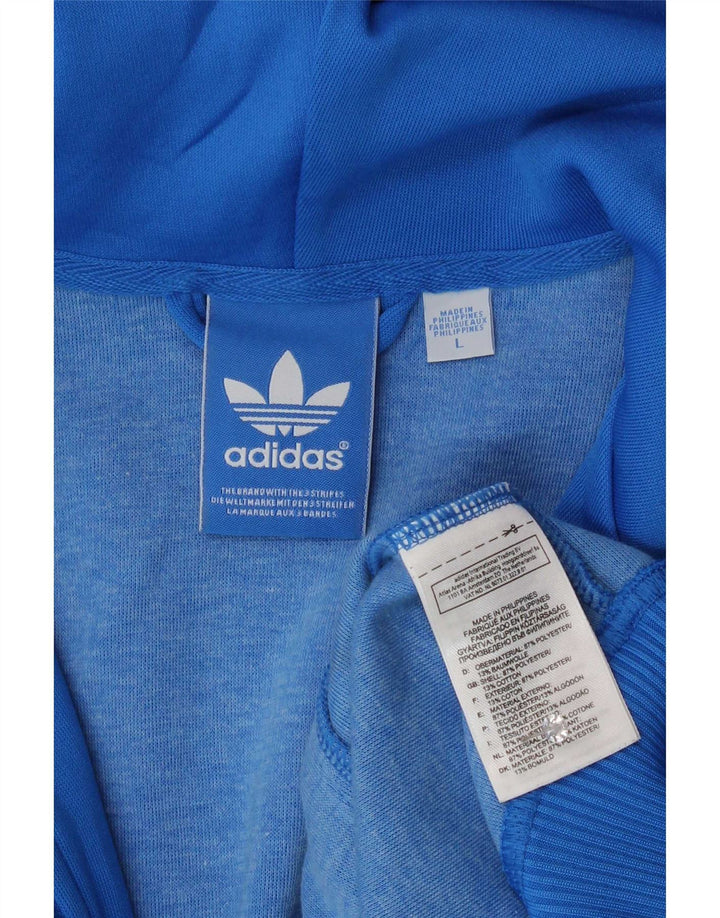 Adidas muški pulover s kapuljačom na patentni zatvarač veliki plavi poliester