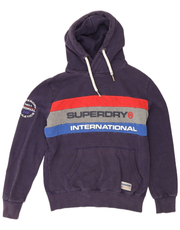 Superdry muška majica s kapuljačom s kapuljačom, veliki tamnoplavi pamuk
