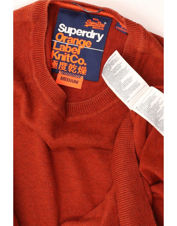 Superdry muški džemper s okruglim izrezom, srednje narančasti pamuk