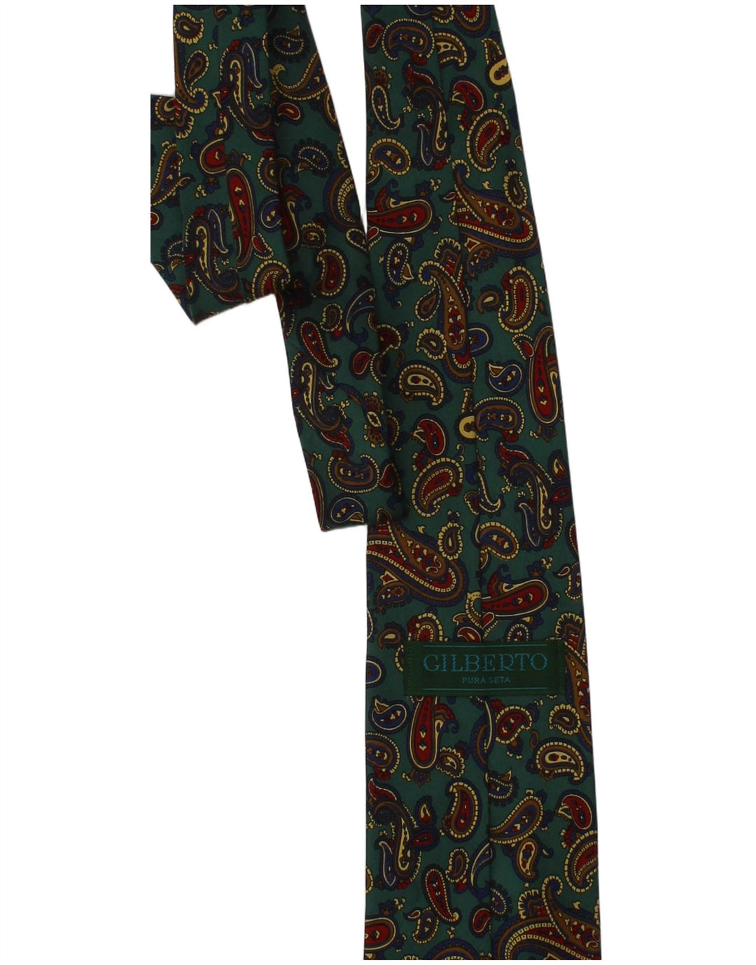 Gilberto muška kravata jedne veličine Green Paisley Silk Classic