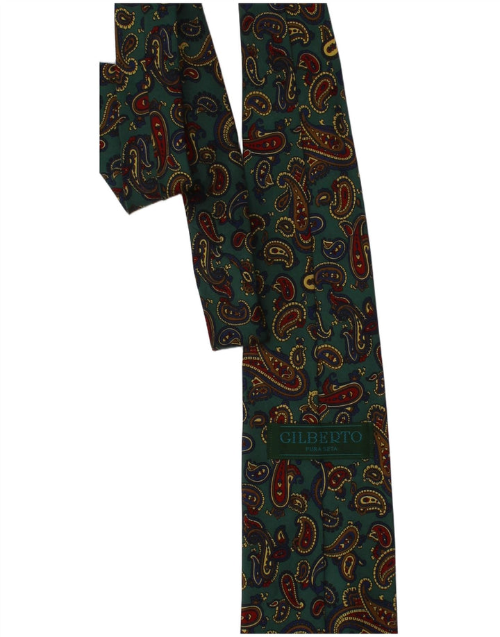 Gilberto muška kravata jedne veličine Green Paisley Silk Classic