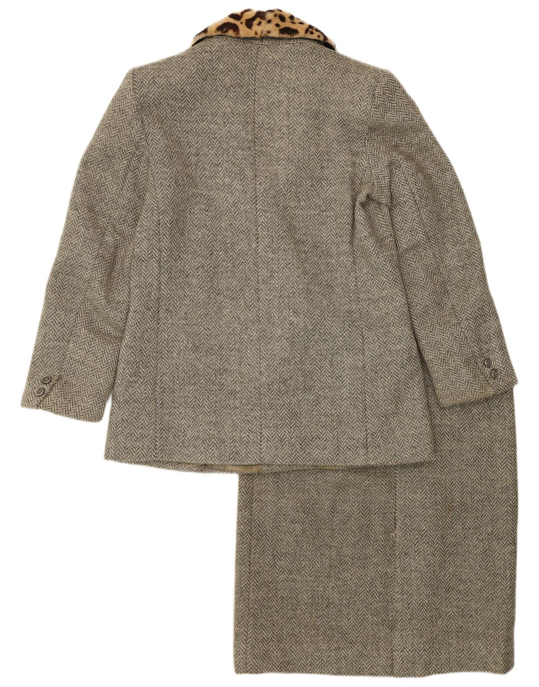 Vintage dvodijelni set ženskih suknji IT 44 Srednje W28 siva riblja kost
