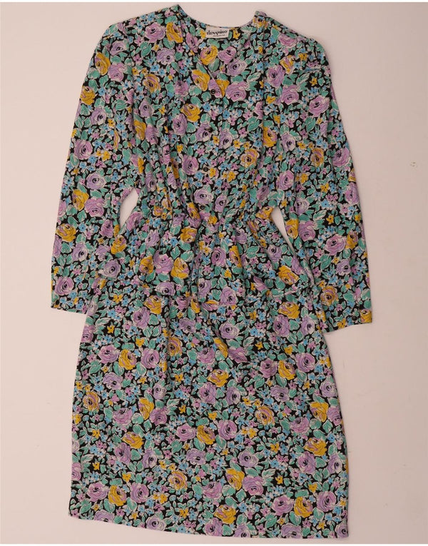 ELENA MIRO Ženska haljina s peplumom dugih rukava UK 22 3XL Raznobojna cvjetna haljina