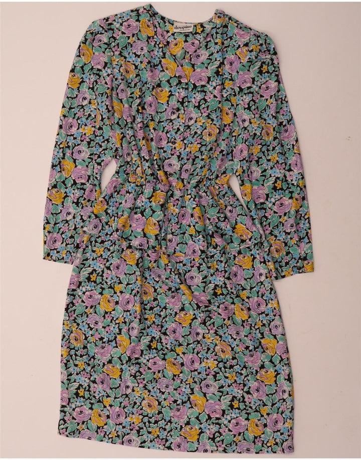 ELENA MIRO Ženska haljina s peplumom dugih rukava UK 22 3XL Raznobojna cvjetna haljina