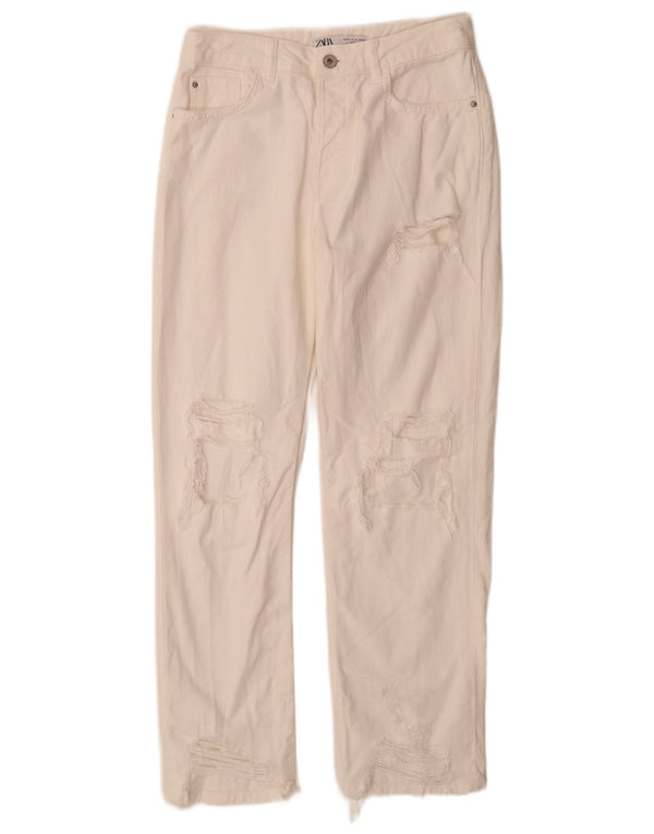 Ženske ravne traperice Zara, EU 34 2XS W24 L28, bijeli pamuk