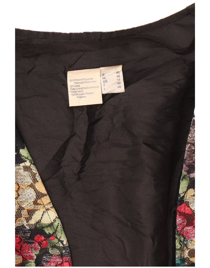 VINTAGE ženska bolero jakna 3/4 rukava UK 14 srednje raznobojna cvjetna