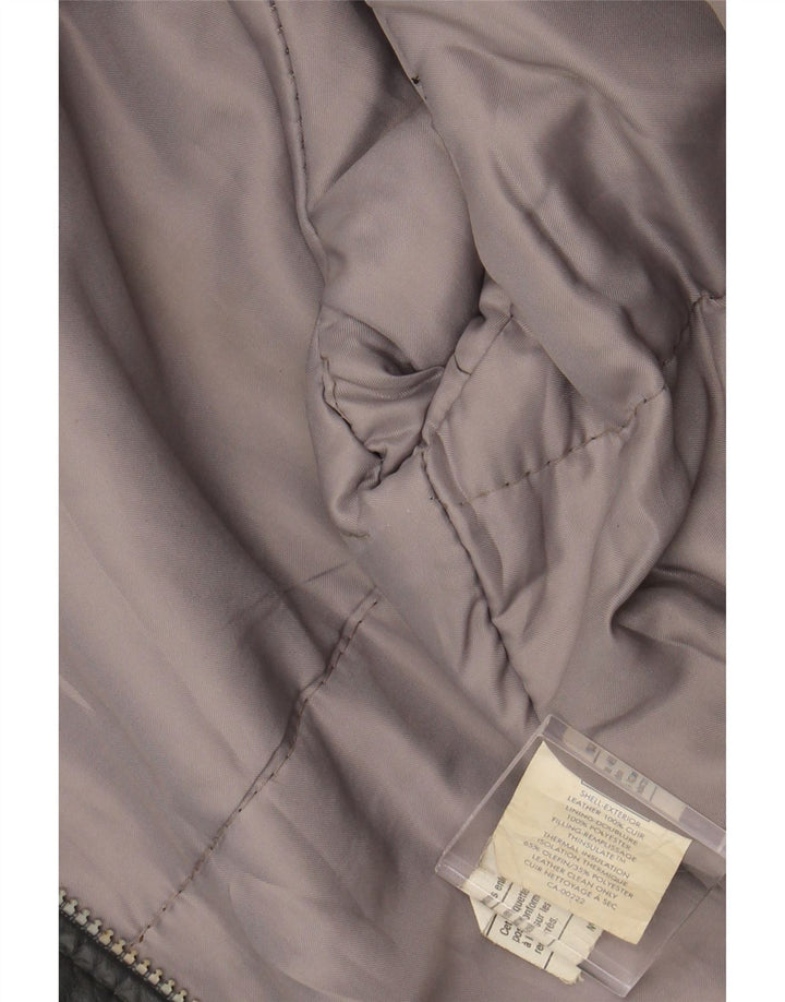 VINTAGE muška kožna jakna UK 40 velika siva koža