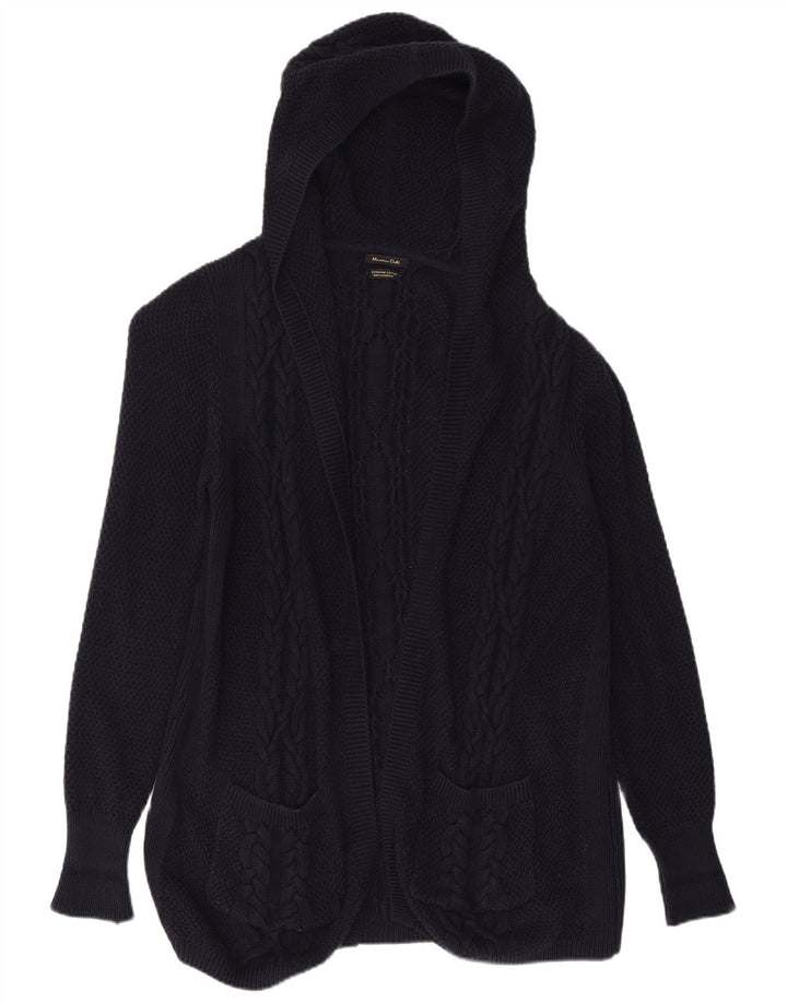 MASSIMO DUTTI Ženski dugi kardigan pulover UK 10 Mali tamnoplavi