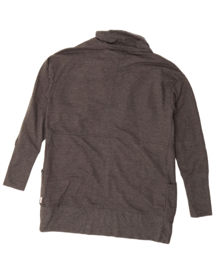 Eddie Bauer ženski preveliki otvoreni kardigan pulover UK 10 Mali sivi pamuk