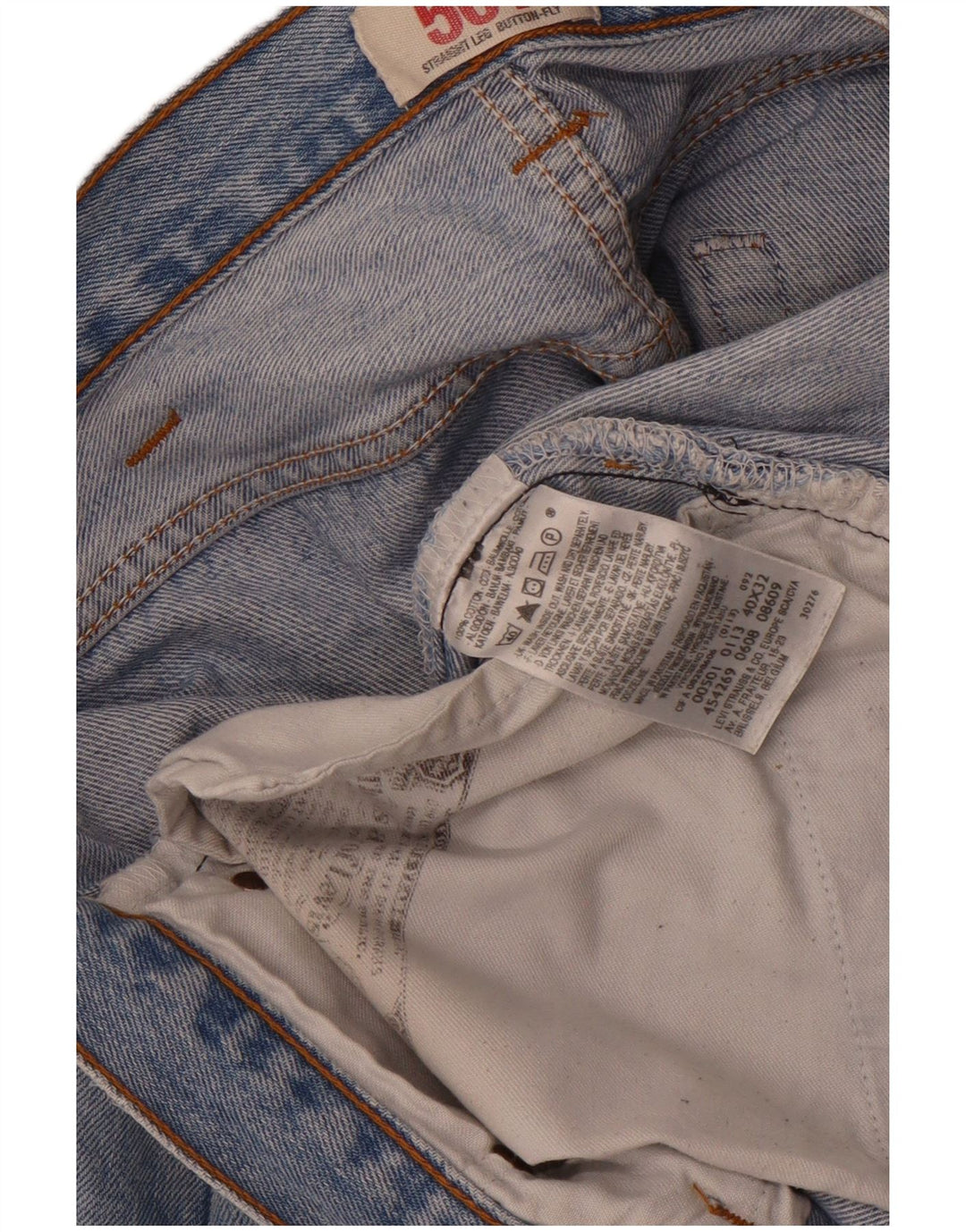 Levi's muške 501 ravne traperice W40 L26 plavi pamuk