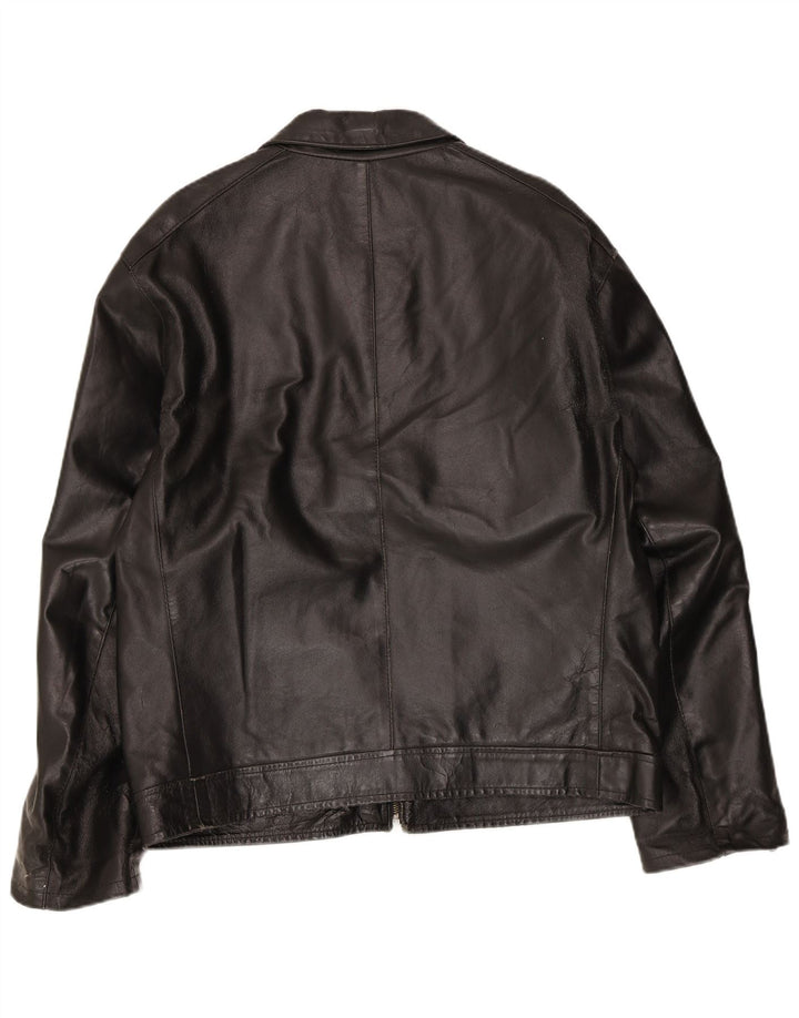 Vintage muška bomber kožna jakna UK 42 2XL crna koža