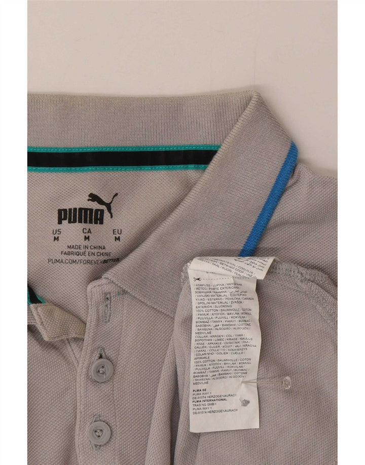 Puma muška polo majica srednje sive pruge, pamuk
