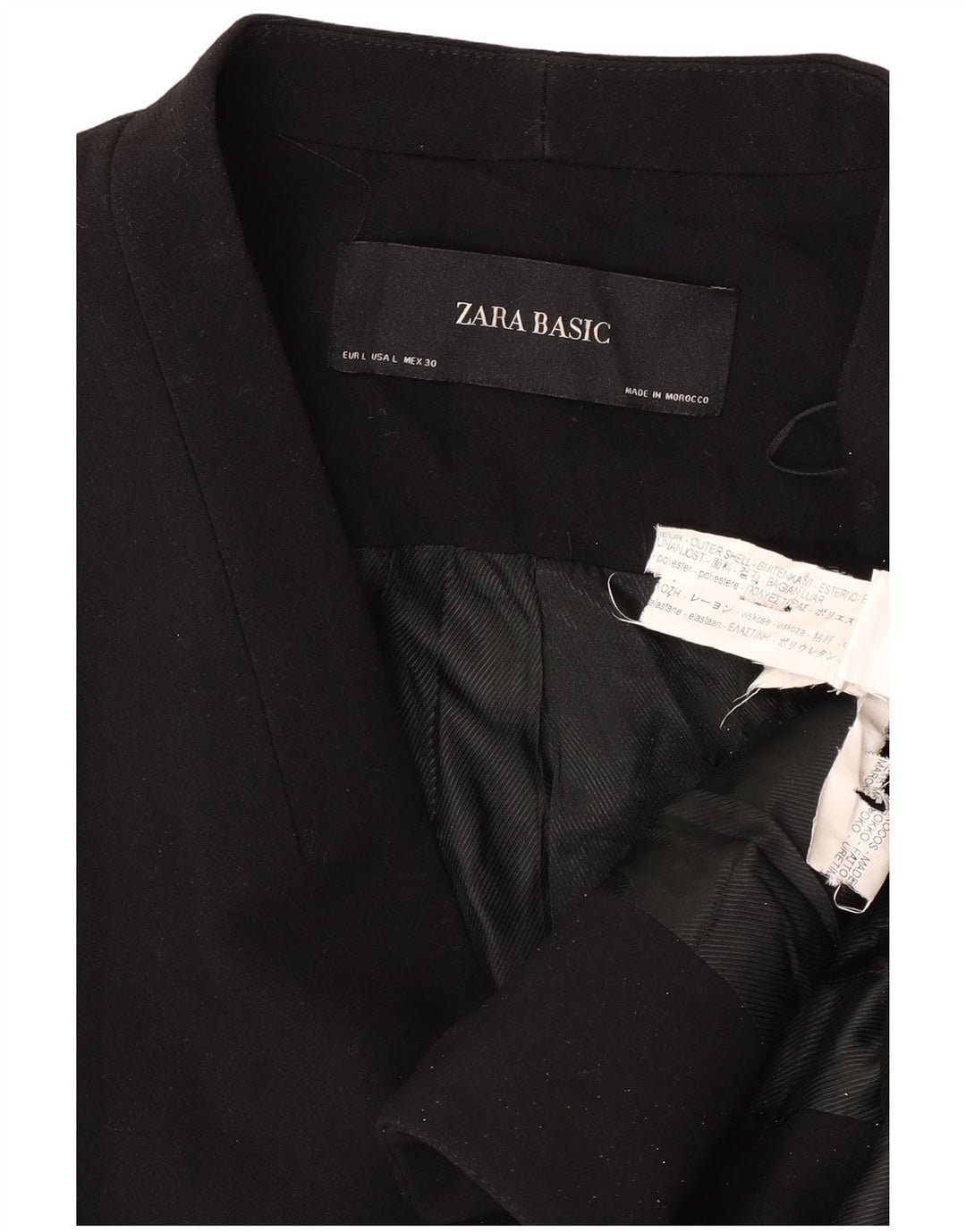 Zara ženski sako jakna UK 16 veliki crni poliester