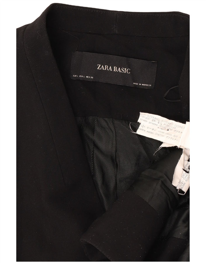 Zara ženski sako jakna UK 16 veliki crni poliester