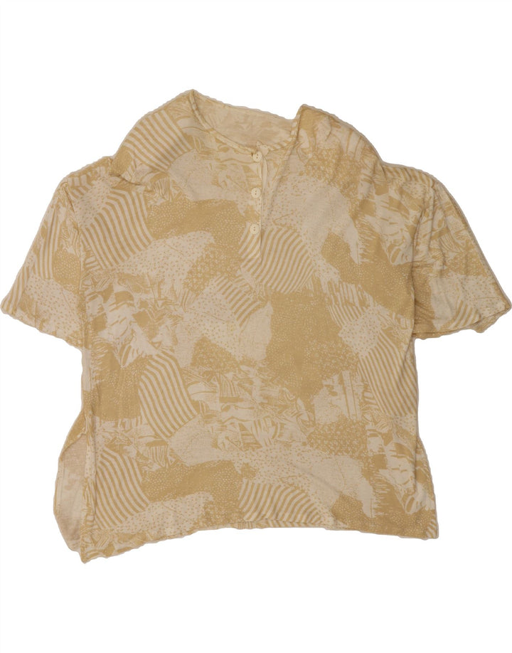 VINTAGE Womens Abstract Pattern Blouse Top UK 20 2XL Beige Cotton Vintage Vintage and Second-Hand Vintage from Messina Hembry 