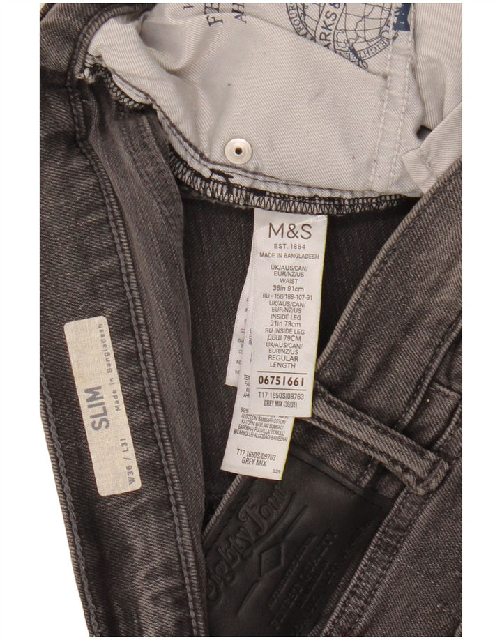 Marks & Spencer Muške uske traperice W36 L31 Sivi pamuk