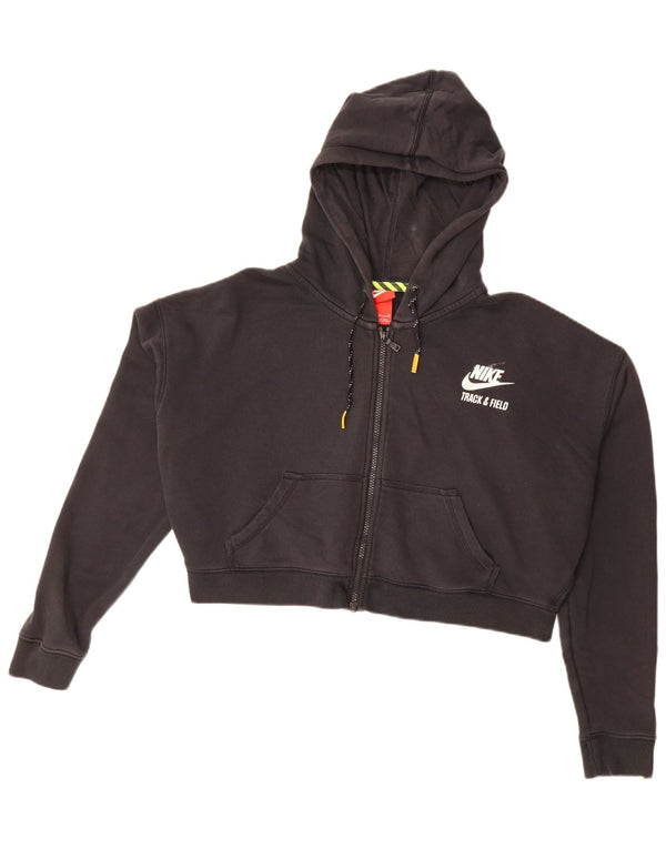 Nike ženski kratki pulover s kapuljačom s patentnim zatvaračem UK 14 srednje crna