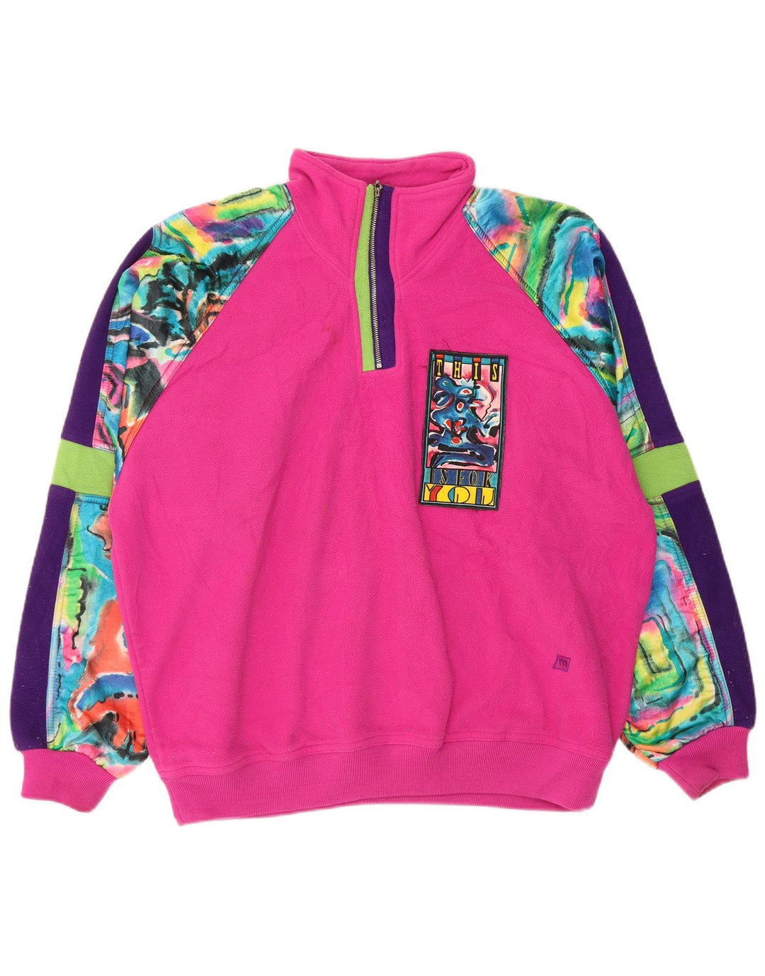 MASER M Ženski preveliki džemper od flisa s grafikom EU 40 srednje ružičaste boje