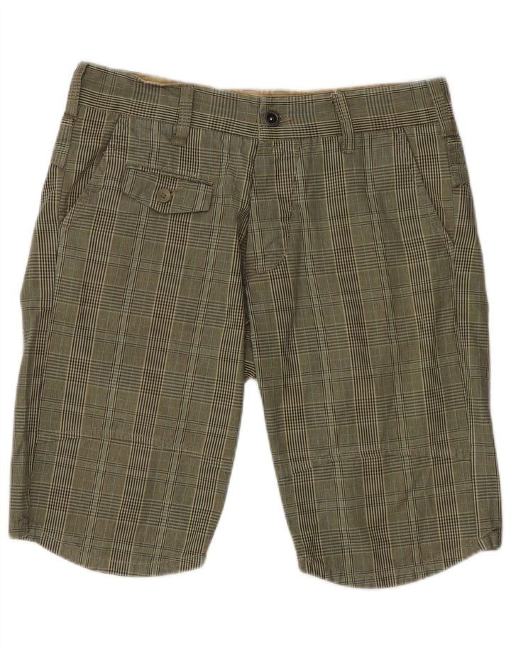 Jack & Jones muške chino kratke hlače srednje veličine W32 kaki karirani pamuk