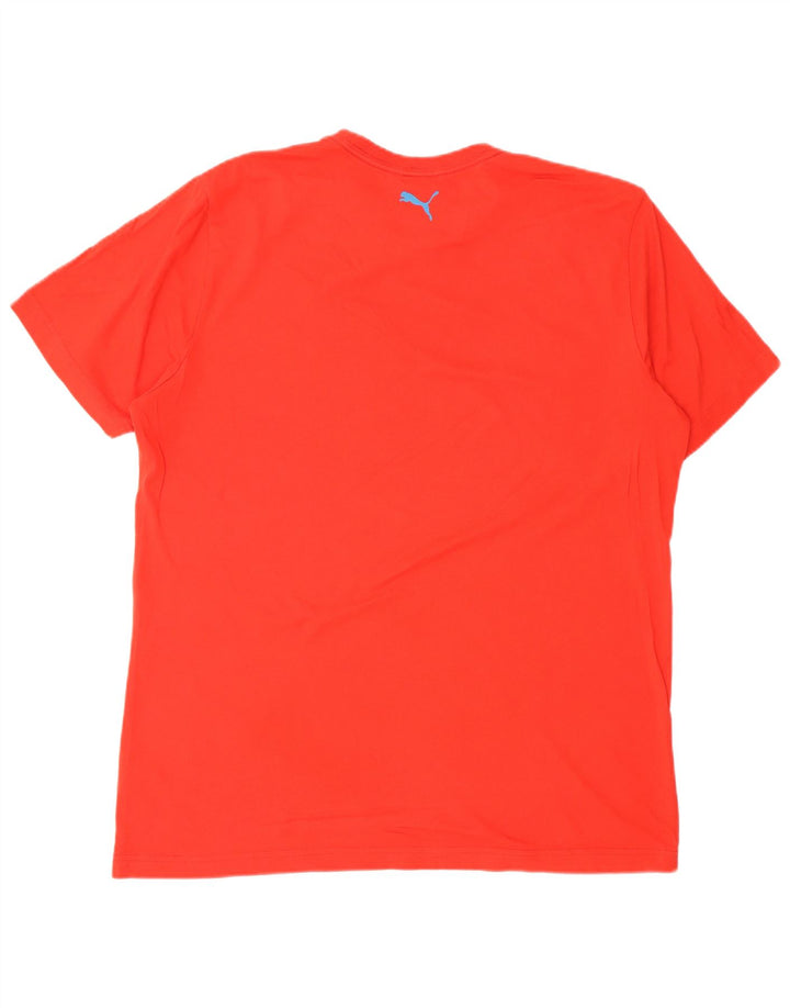 PUMA Mens Graphic T-Shirt Top Large Red Cotton