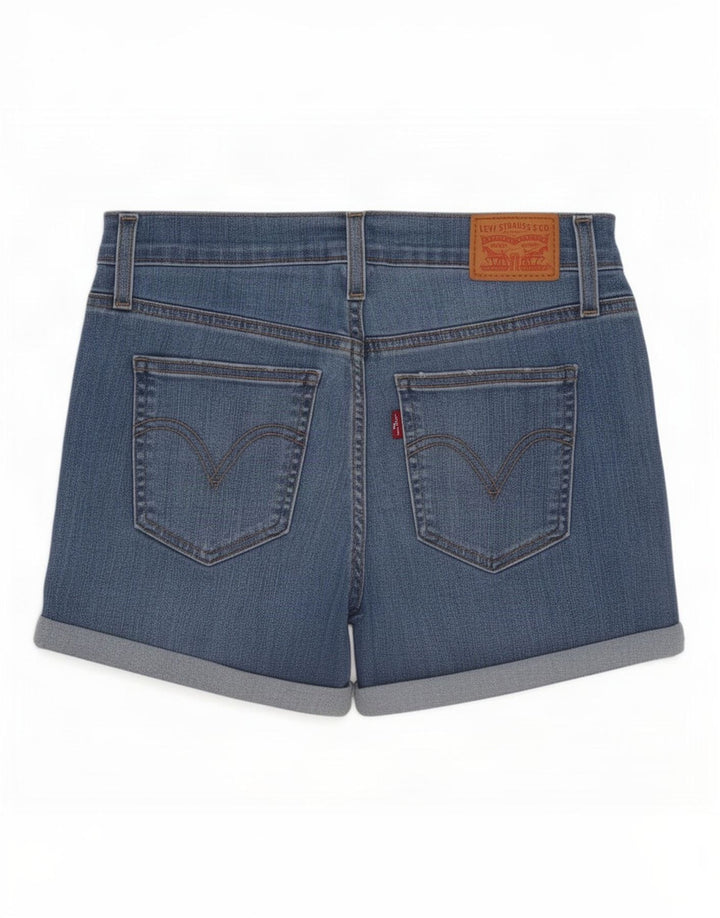 Levi's ženske traper kratke hlače W26 male plave boje pamuka