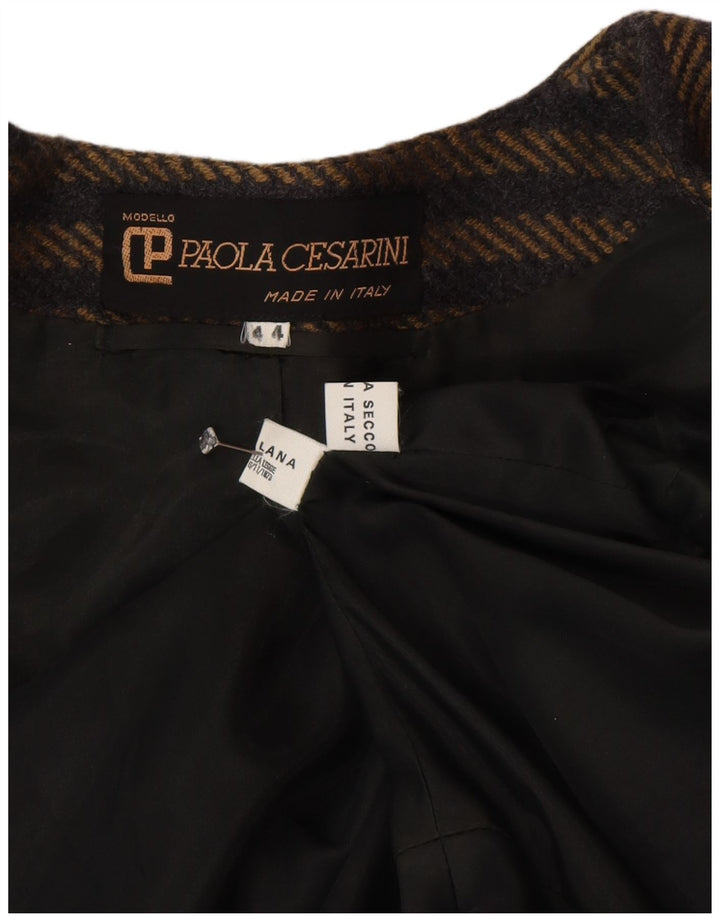 Vintage ženski sako s dvorednim kopčanjem IT 44 srednje smeđe pruge