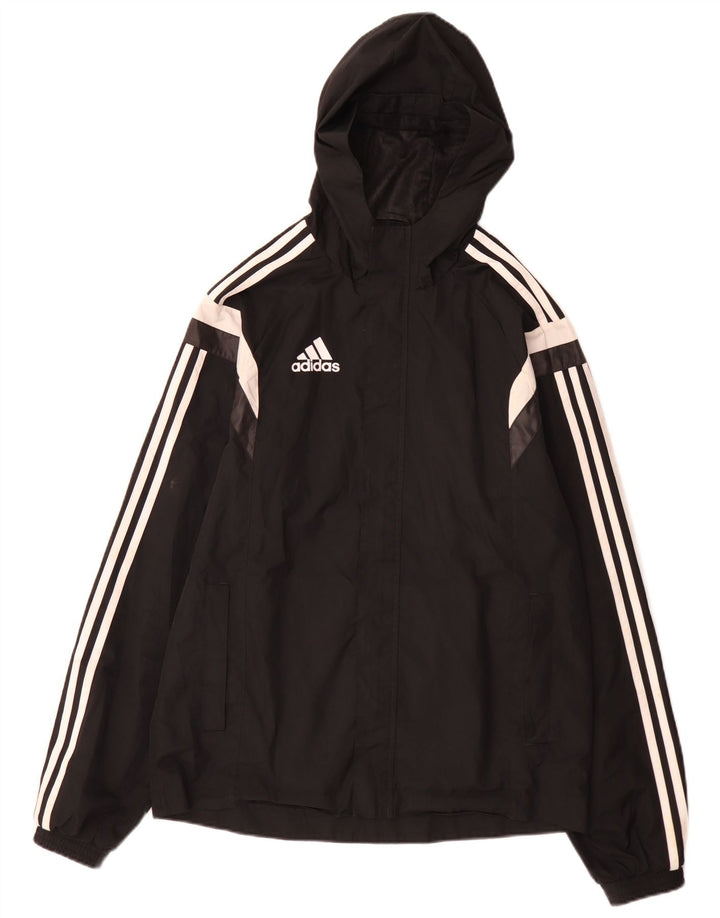 Adidas muška kišna jakna s kapuljačom UK 36 mali crni poliester u boji