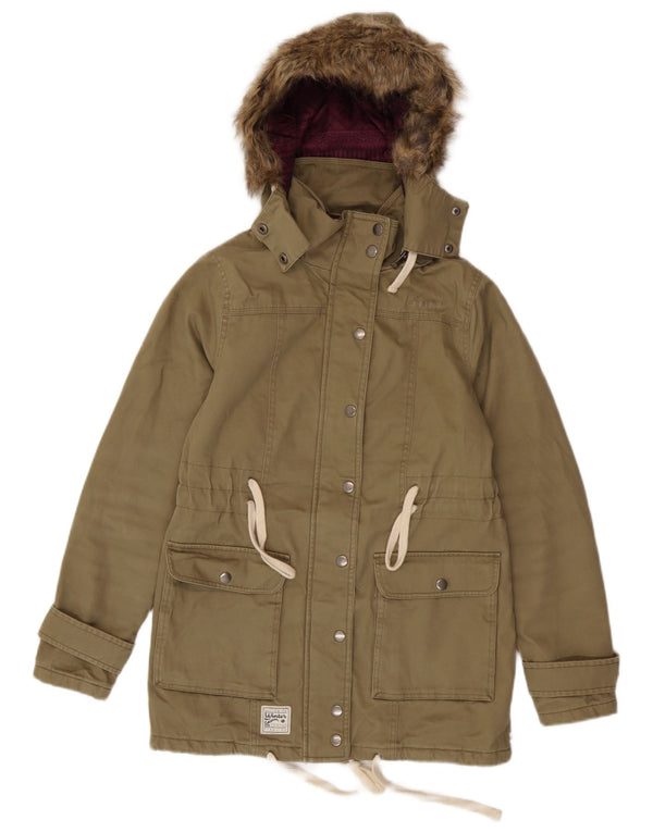 Animal ženska parka jakna s kapuljačom UK 6 XS Kaki pamuk